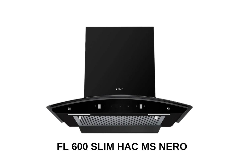 Elica FL 600 Slim HAC MS Nero Chimney