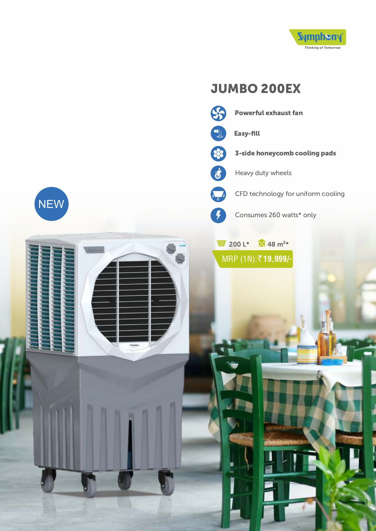 Distributor of Symphony Jumboo 200EX Cooler in Indore